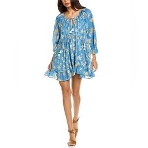 Free People Camella Floral Mini Dress in River Combo Size S